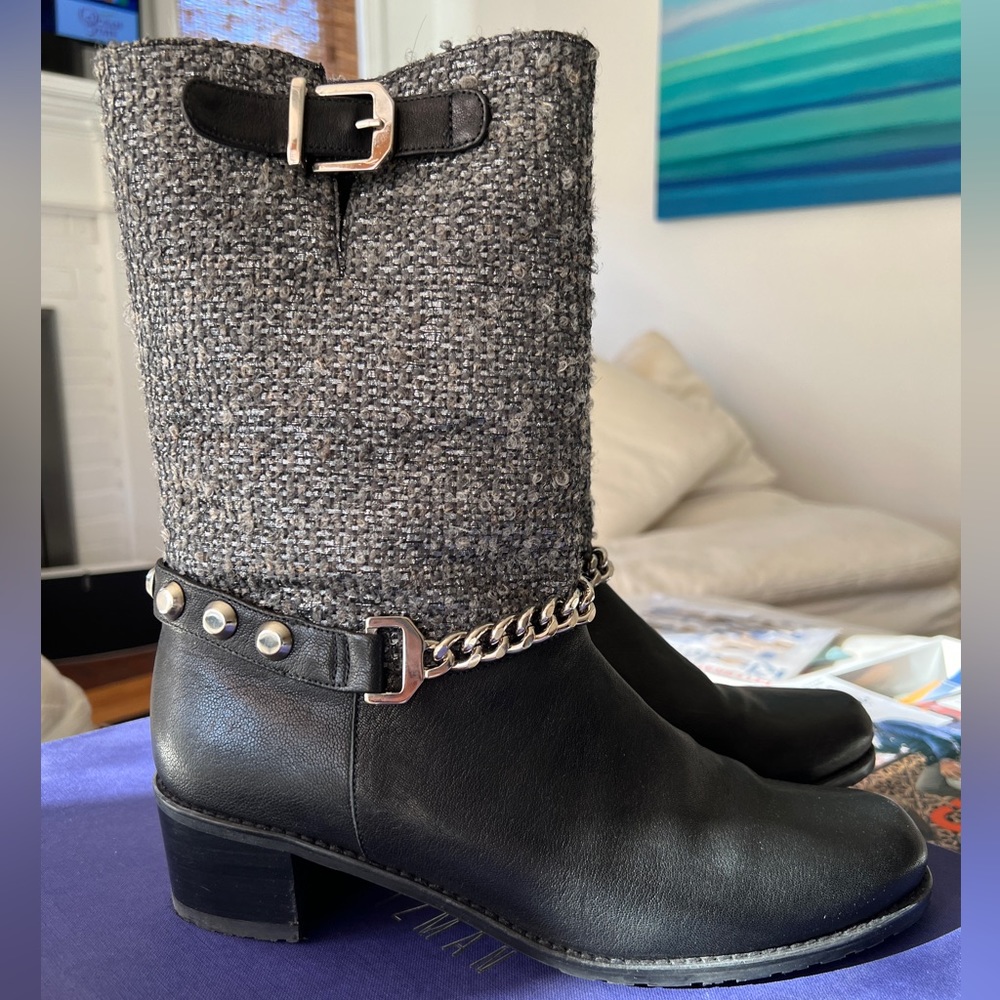 Stuart Weitzman Citylink Black vecchio Napa boot